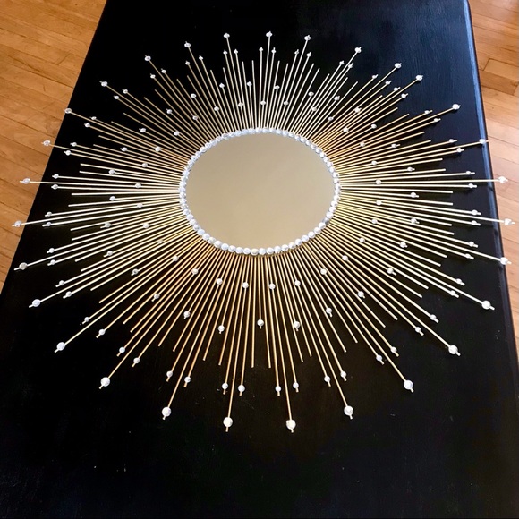 35" Glamorous Large Gold Sunburst Mirror Decorative Wall Mirror Home Decor - Picture 5 of 11